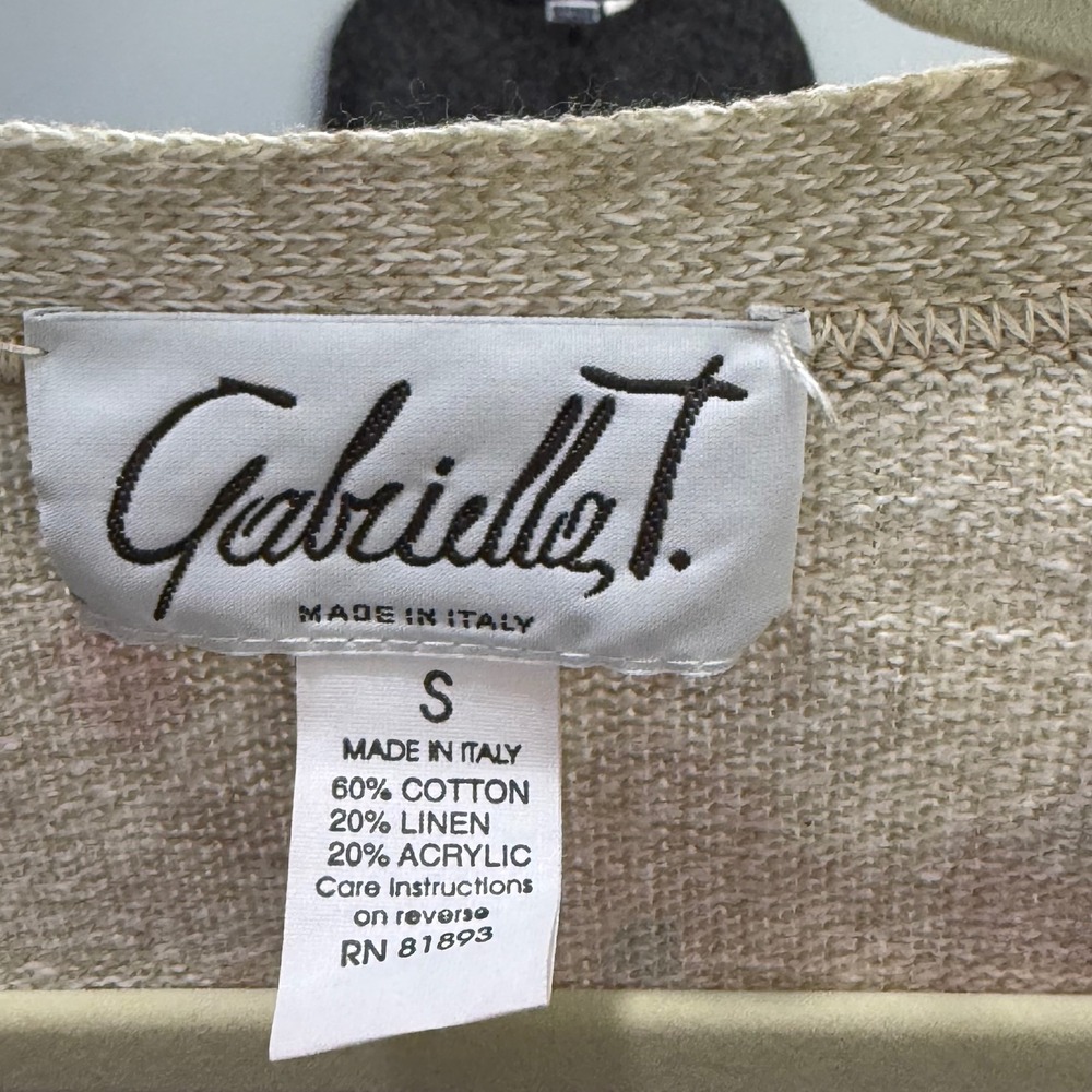 Gabriella T. Italy Floral Paisley Cotton Linen Knit Cardigan Sweater Sm cottage - Picture 6 of 7